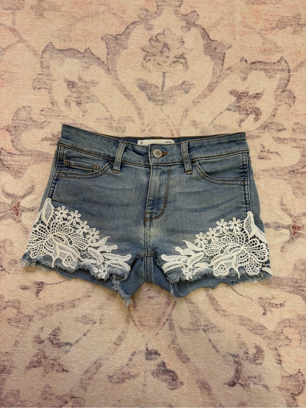 Lace Denim Shorts